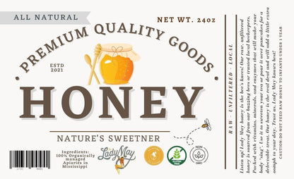 All Natural Raw Unfiltered Honey - 12oz