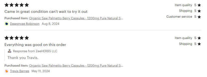 Saw Palmetto Berry Capsules - 1200mg Pure Natural Herbal Prostate Supplement for Daily Wellness