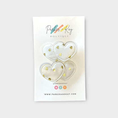 Gold Hearts Hair Clips