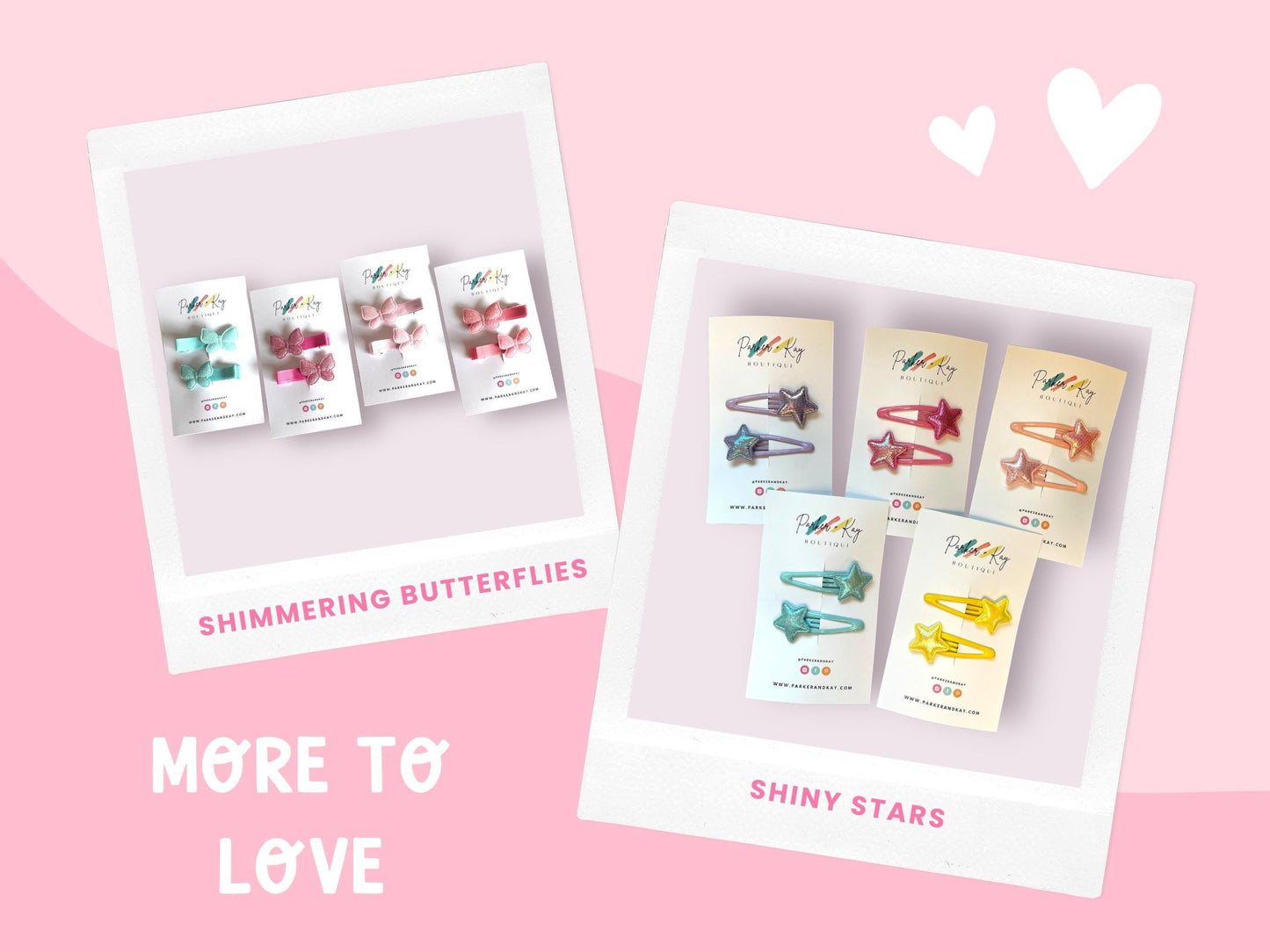 Knit Hearts Hair Clips
