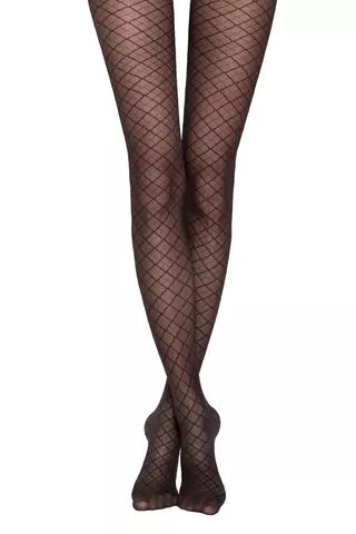 Conte Afina 30 Den - Fantasy Women's Tights with a geometric diamond pattern (19С-105СП)