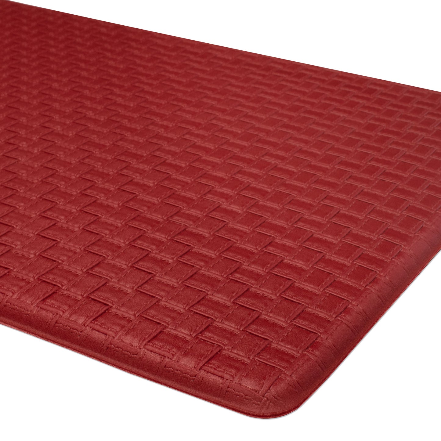 Achim Woven-Embossed Faux-Leather Anti-Fatigue Mat, Lava, 18x30 Inches