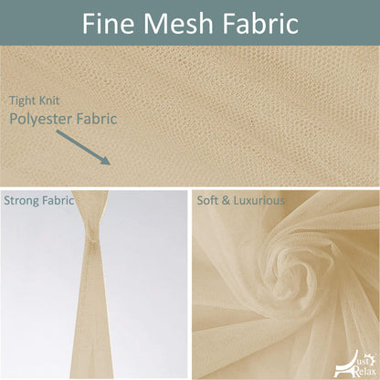 Just Relax Elegant Mosquito Net Bed Canopy Set, Beige, Twin-Full