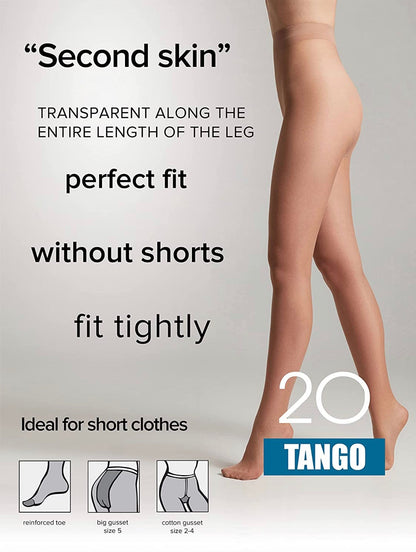 Conte Tango 20 Den - Classic Sheer to Waist T-top Women's Tights (8С-48СП)