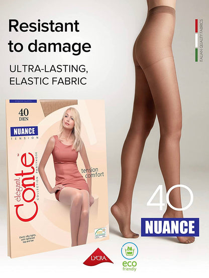 Conte Nuance 40 Den - Classic Women's Tights with a Reinforced Shorts (8С-37СП)