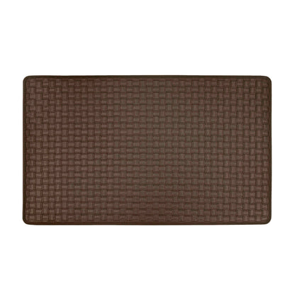 Achim Woven-Embossed Faux-Leather Anti-Fatigue Mat, Espresso, 18x30 Inches