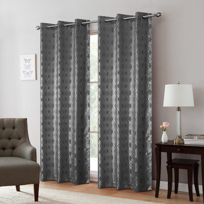 Delancy Foil Print Room Darkening Grommet Window Panel, 54x84 Inches