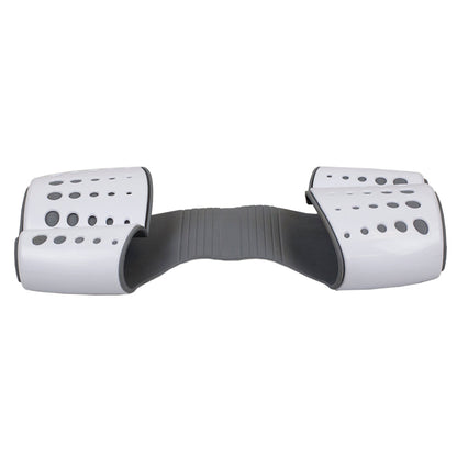 Home Basics Draining Dual Sink Saddle, White-Grey