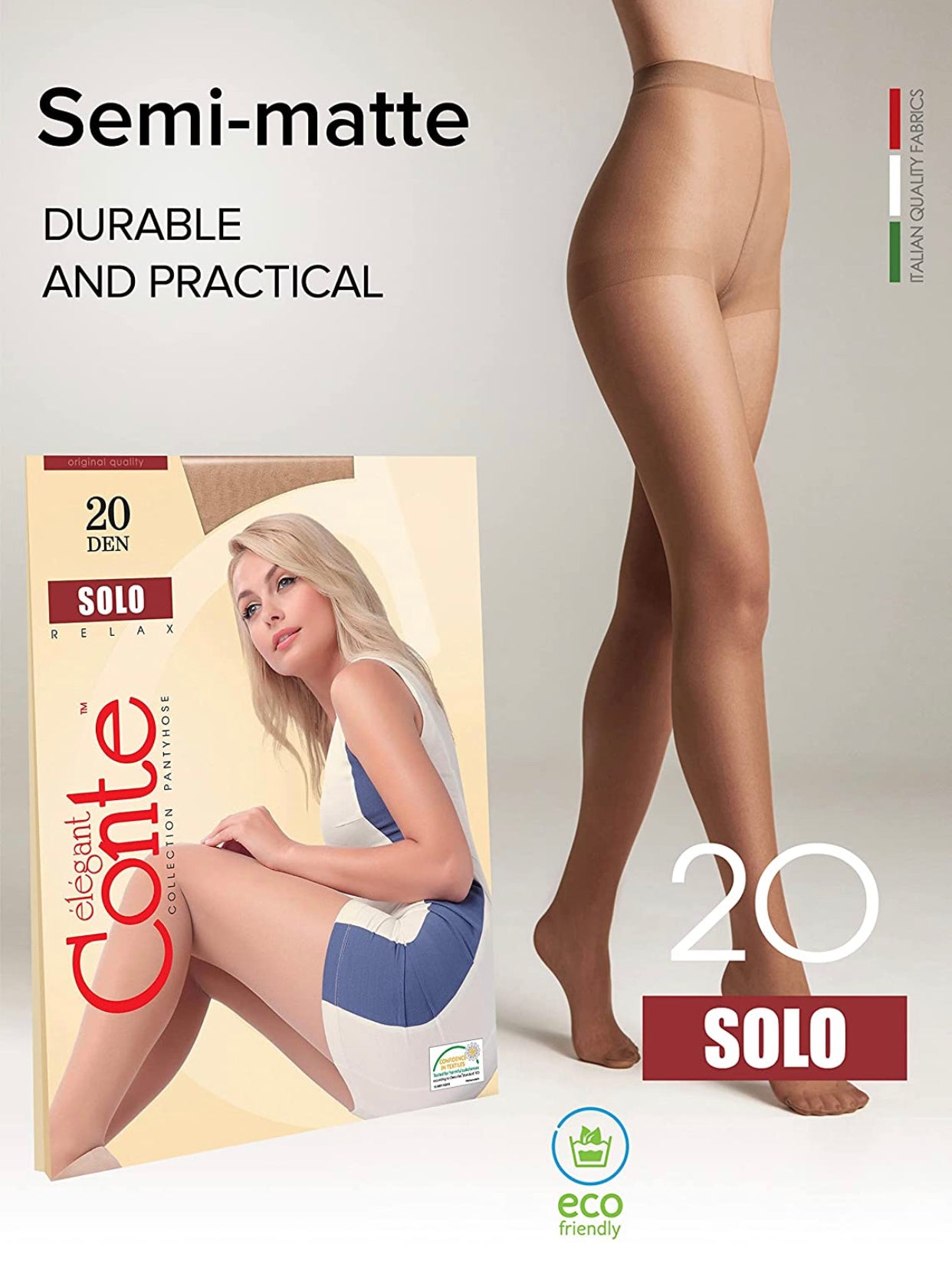Conte Solo 20 Den - Classic Women's Pantyhose with a Reinforced Shorts (8С-39СП)