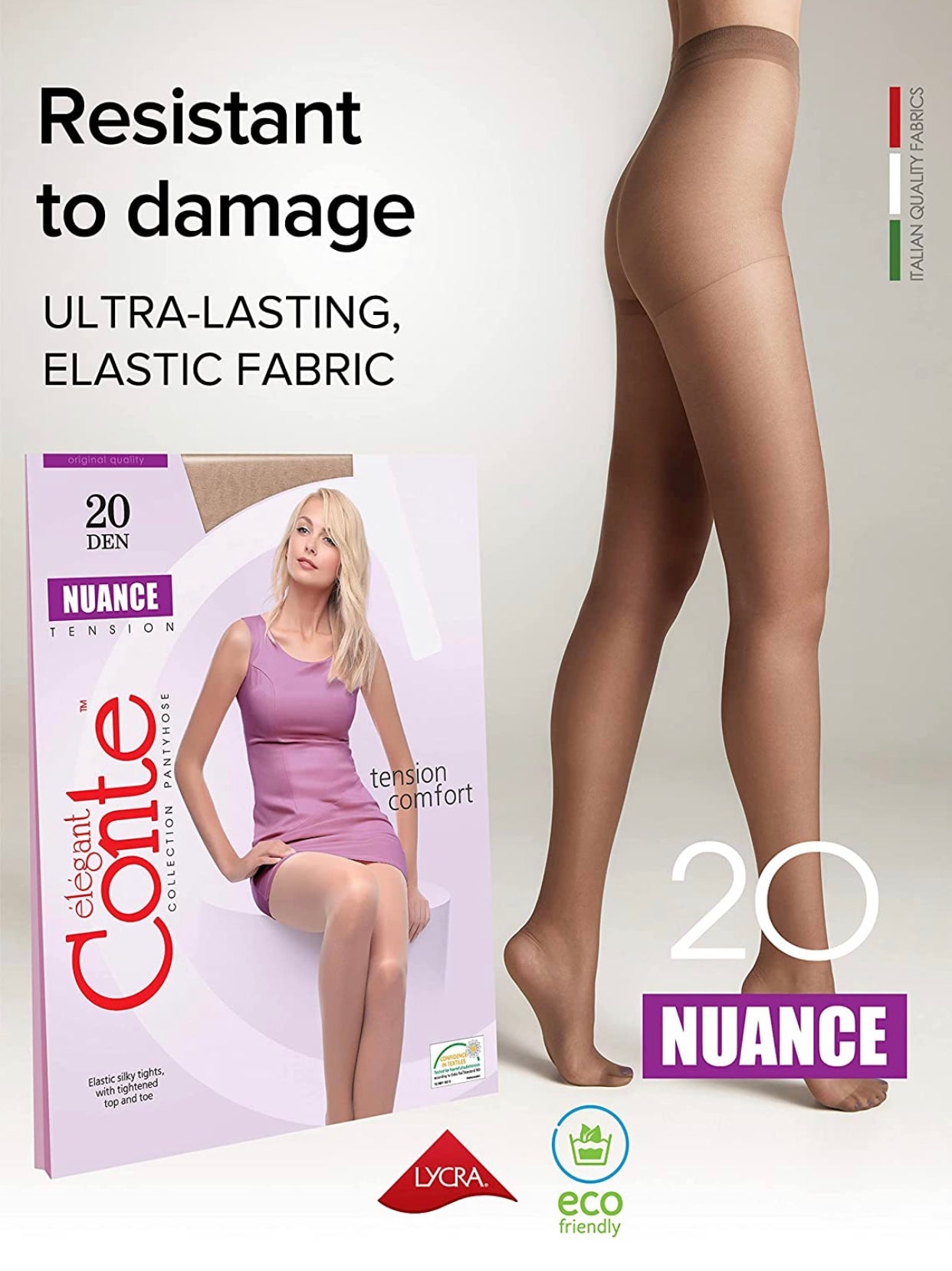 Conte Nuance 20 Den - Classic Women's Tights With a Reinforced Shorts (8С-33СП)
