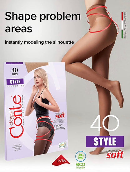 Conte Style Soft 40 Den - Modelling Bikini Shaping Women's Tights (8С-74СП)