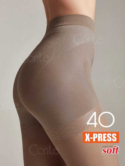 Conte X-Press Soft 40 Den - 5 Modelling Belts Control Top Women's Tights (8С-69СП)