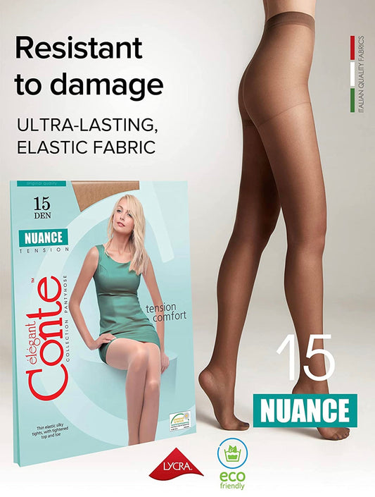 Conte Nuance 15 Den - Classic Women's Tights With a Reinforced Shorts (8С-35СП)