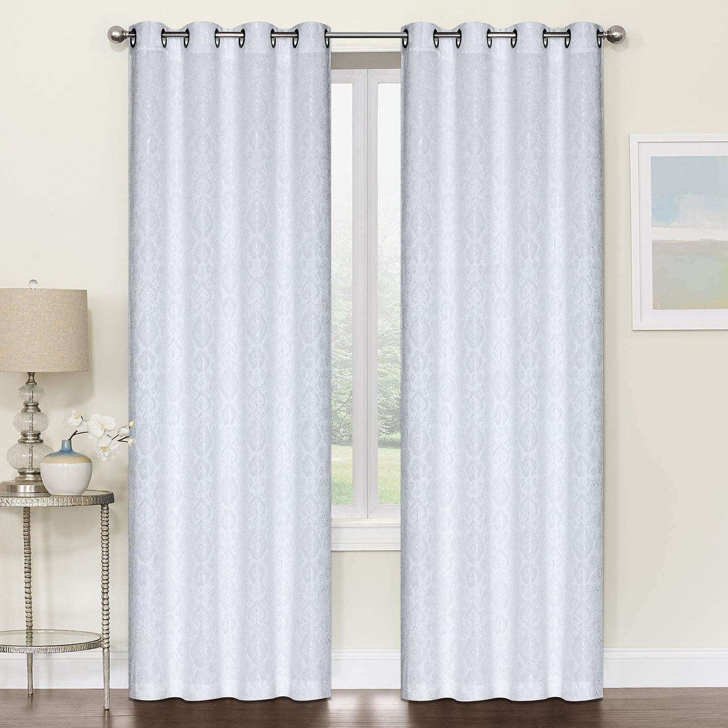 Astoria Jacquard Grommet Window Panel, 54x84 Inches