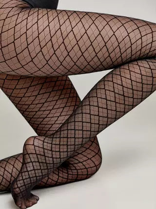 Conte Afina 30 Den - Fantasy Women's Tights with a geometric diamond pattern (19С-105СП)