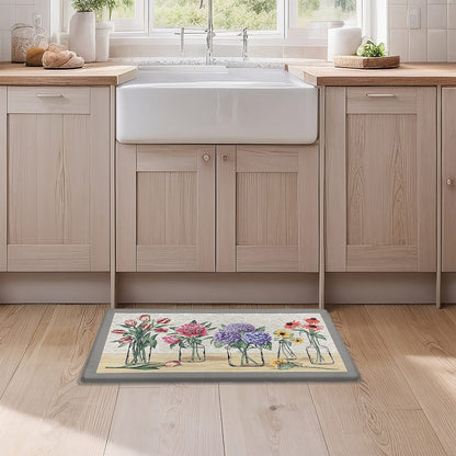 Boho Garden Bloom Decorative Anti-Fatigue Kitchen Mat, 18x30 Inches