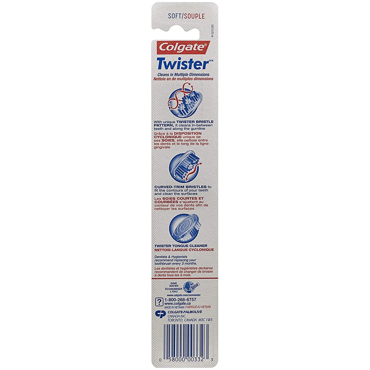 Colgate Twister Manual Toothbrush, Soft, Pack of 6 (Pack of 6)