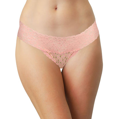Ditsy Floral Laser Cut Thong with Lace Waistband