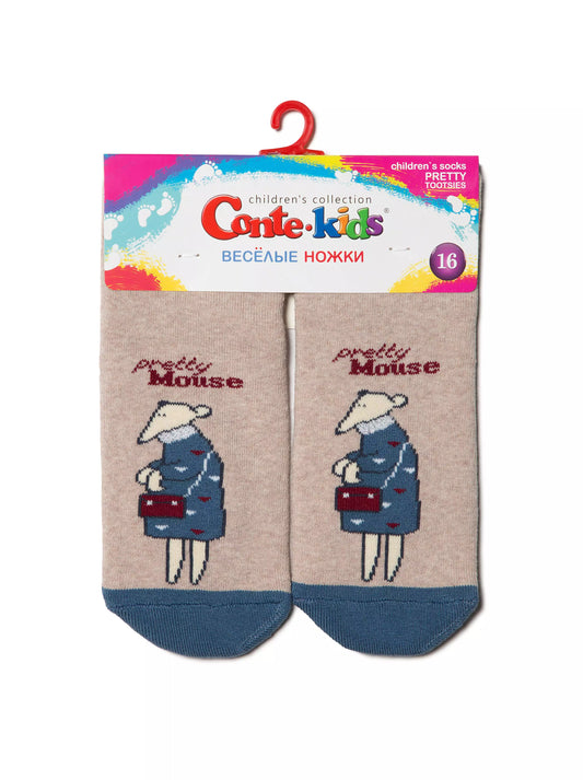 Conte-Kids Pretty Tootsies #17С-45СП(295) - Lot of 2 pairs Cotton Terry Socks for Girls