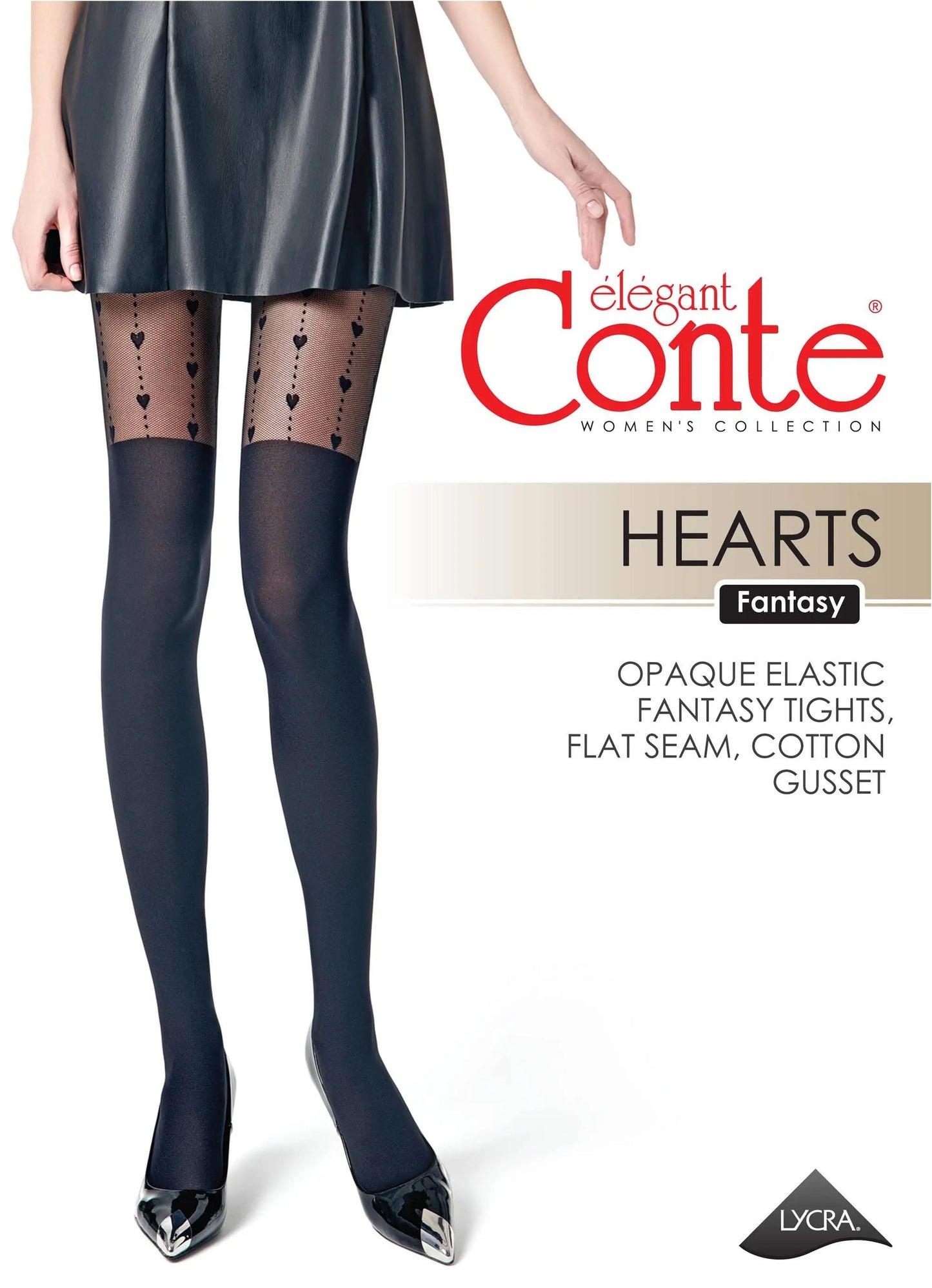 Fantasy Tights Conte Hearts - Imitation of Knee Highs