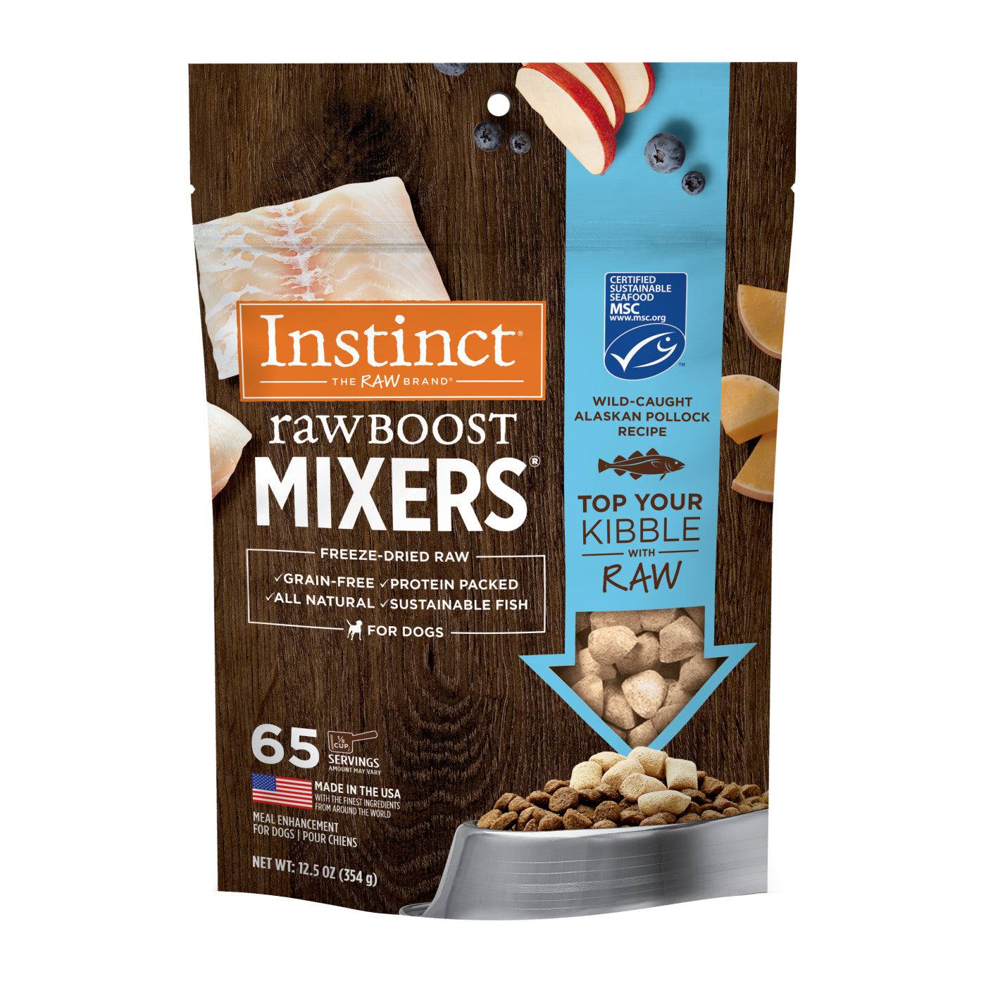 Instinct All Life Stages Raw Boost Freeze Dried Alaskan Pollock Dog Mixers (6oz)