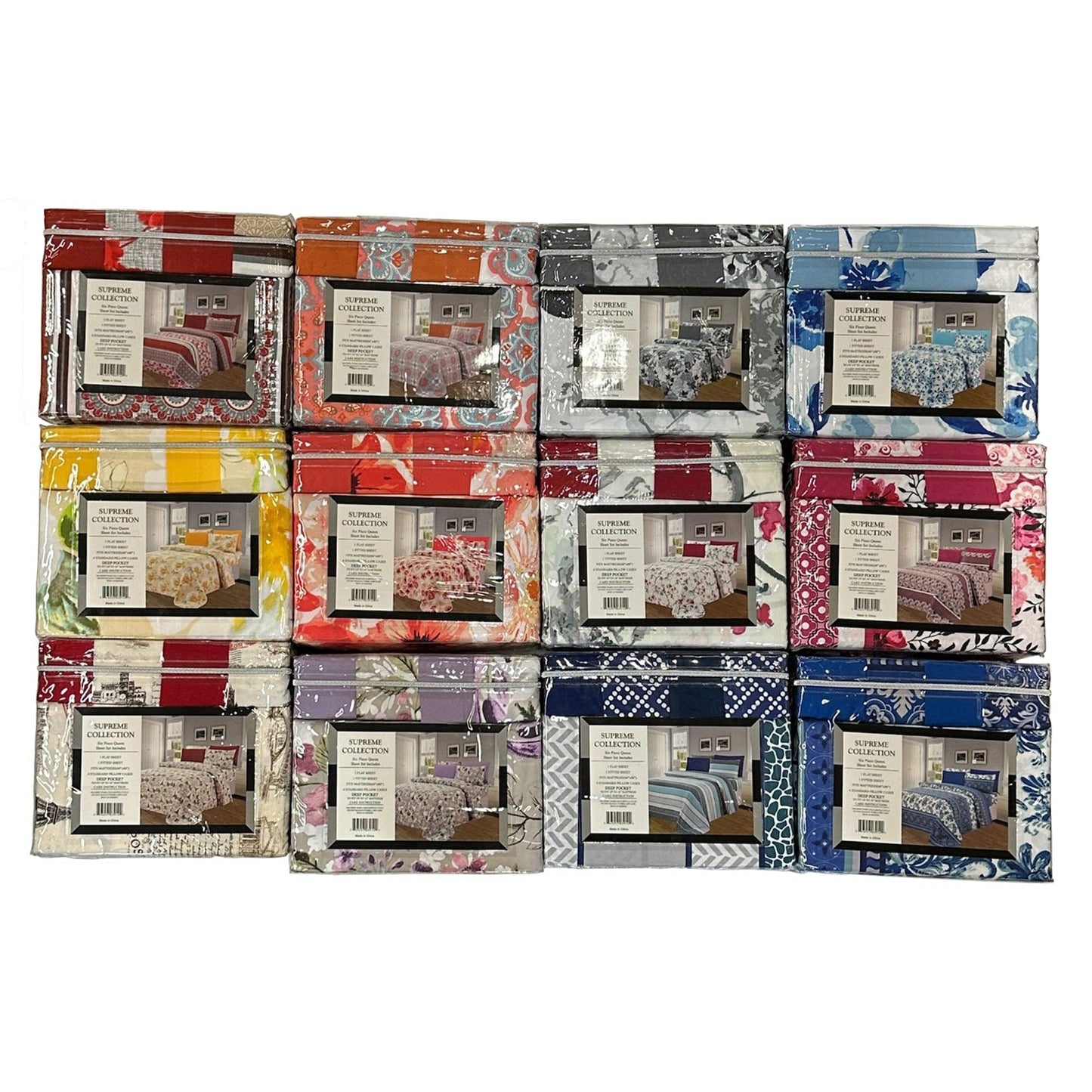 PREMIUS Supreme Collection Wrinkle-Free Microfiber Sheet Set, Assorted Prints