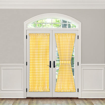 Buffalo Check Gingham French Door Panel With Tieback