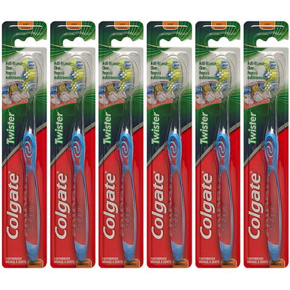 Colgate Twister Manual Toothbrush, Soft, Pack of 6 (Pack of 6)