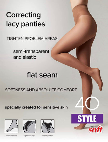Conte Style Soft 40 Den - Modelling Bikini Shaping Women's Tights (8С-74СП)