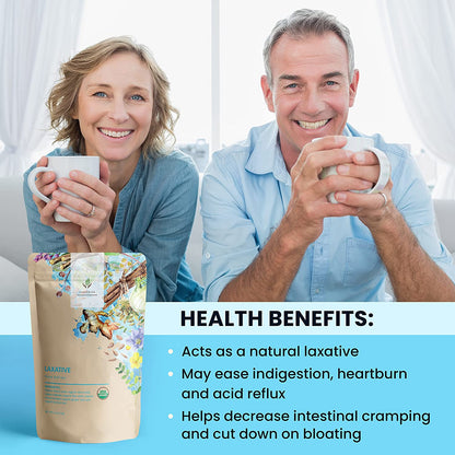 Laxative Loose Leaf Tea, Gentle Constipation Relief - Ayurvedic Herbal Blend with Senna & Fennel - Digestive Health Support - Caffeine Free - 55+ Cups - USDA Organic & Kosher - 4 oz (113g)