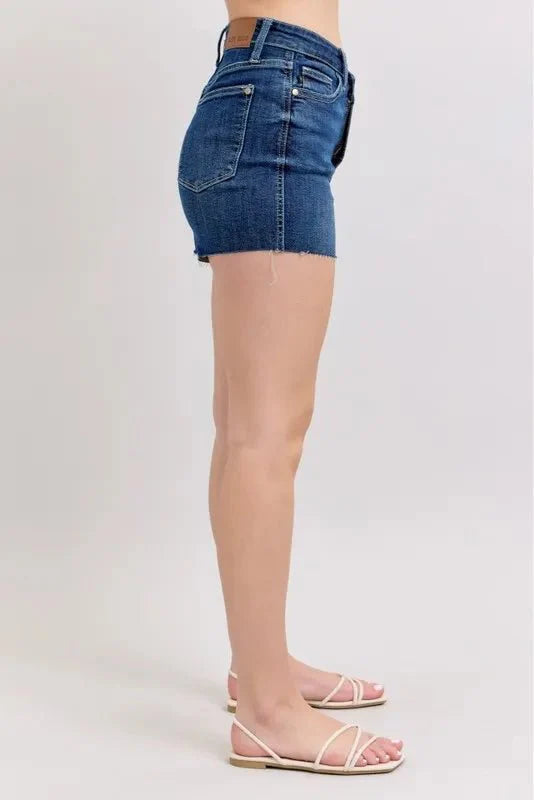 Judy Blue High Waist Criss-Cross Waistband Denim Shorts
