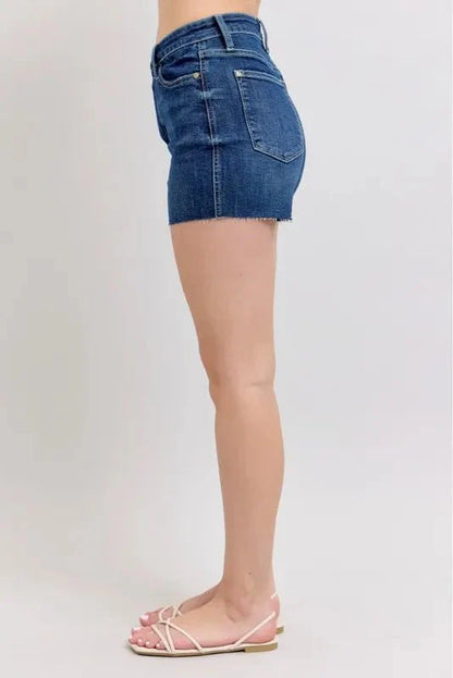 Judy Blue High Waist Criss-Cross Waistband Denim Shorts