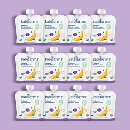 Kate Farms Pediatric Blended Meals, Banana & Blueberry, CS/12