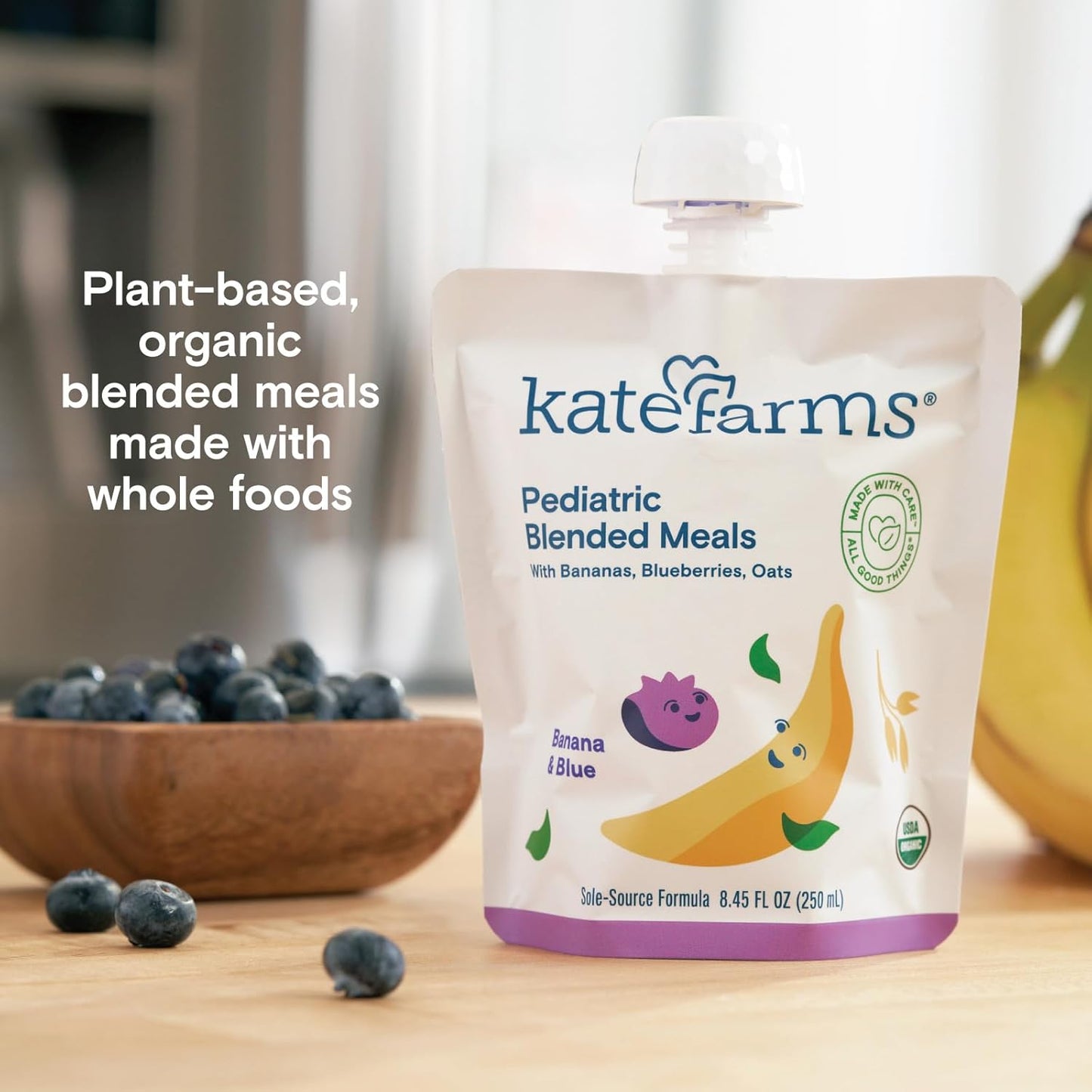 Kate Farms Pediatric Blended Meals, Banana & Blueberry, CS/12