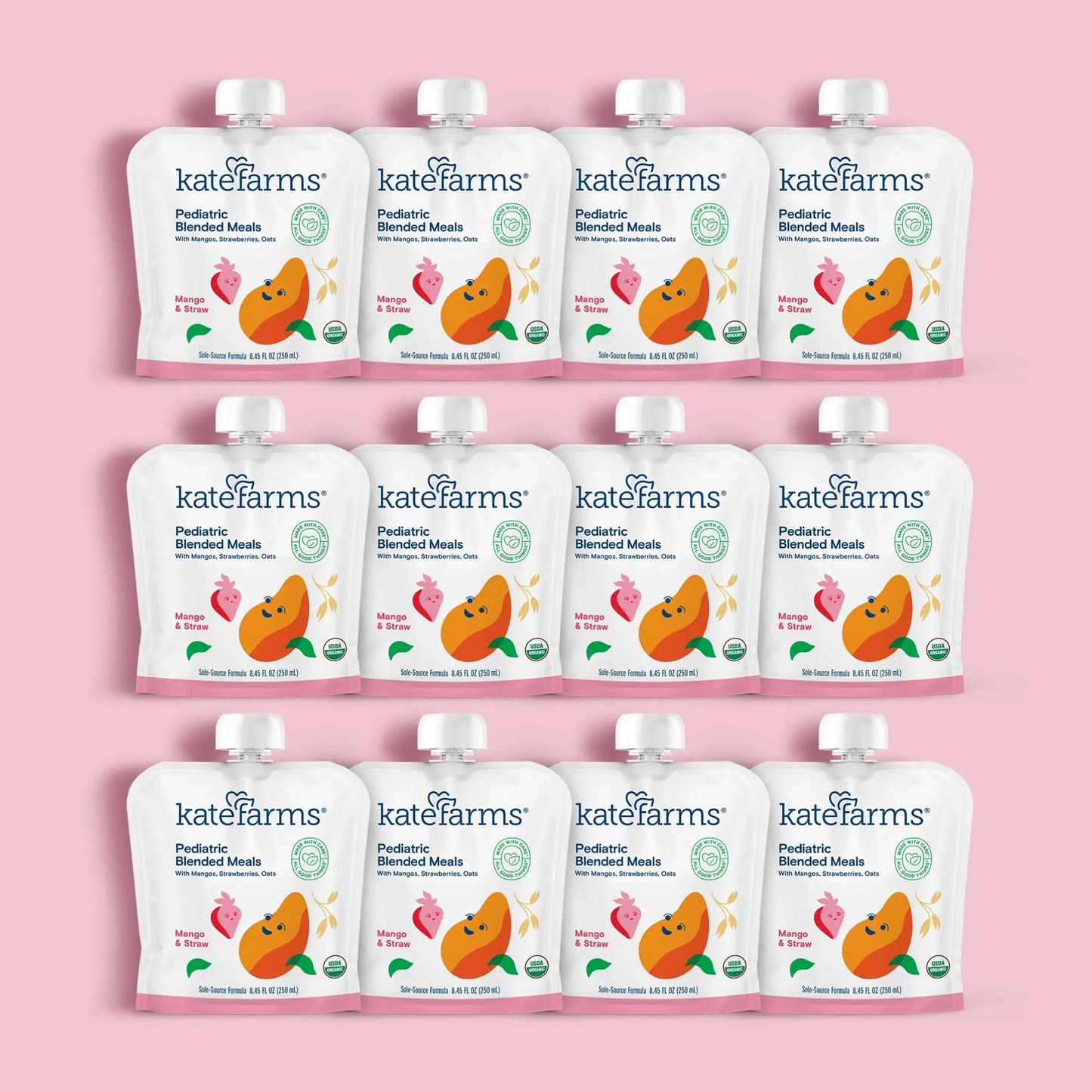 Kate Farms Pediatric Blended Meals, Mango & Strawberry, CS/12
