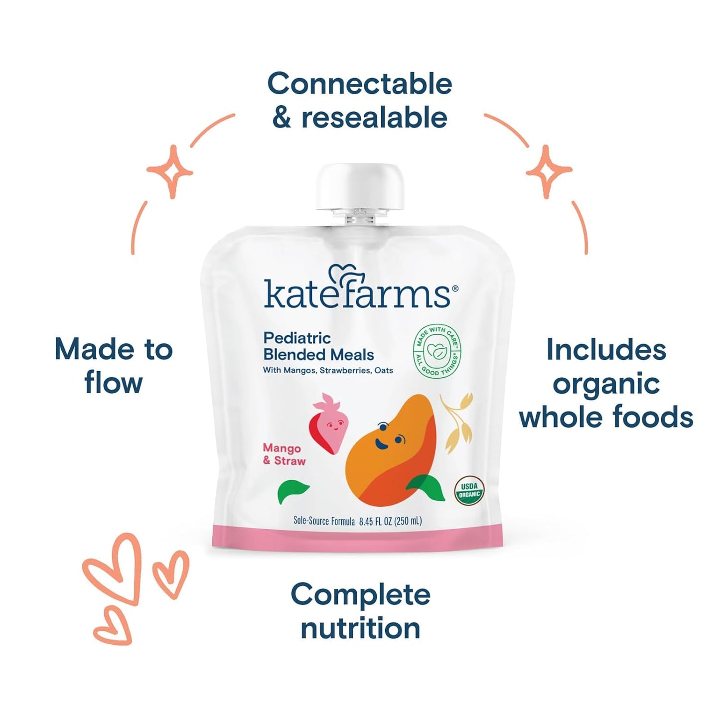 Kate Farms Pediatric Blended Meals, Mango & Strawberry, CS/12