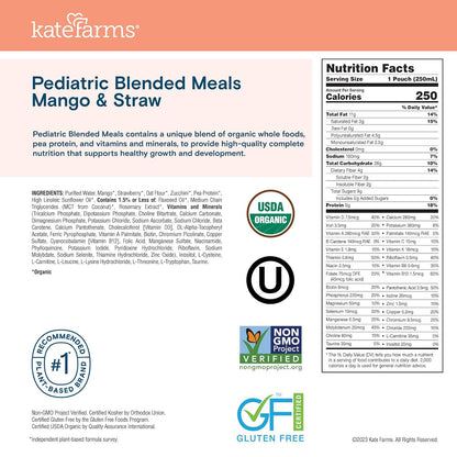Kate Farms Pediatric Blended Meals, Mango & Strawberry, CS/12
