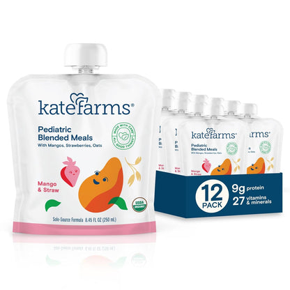 Kate Farms Pediatric Blended Meals, Mango & Strawberry, CS/12