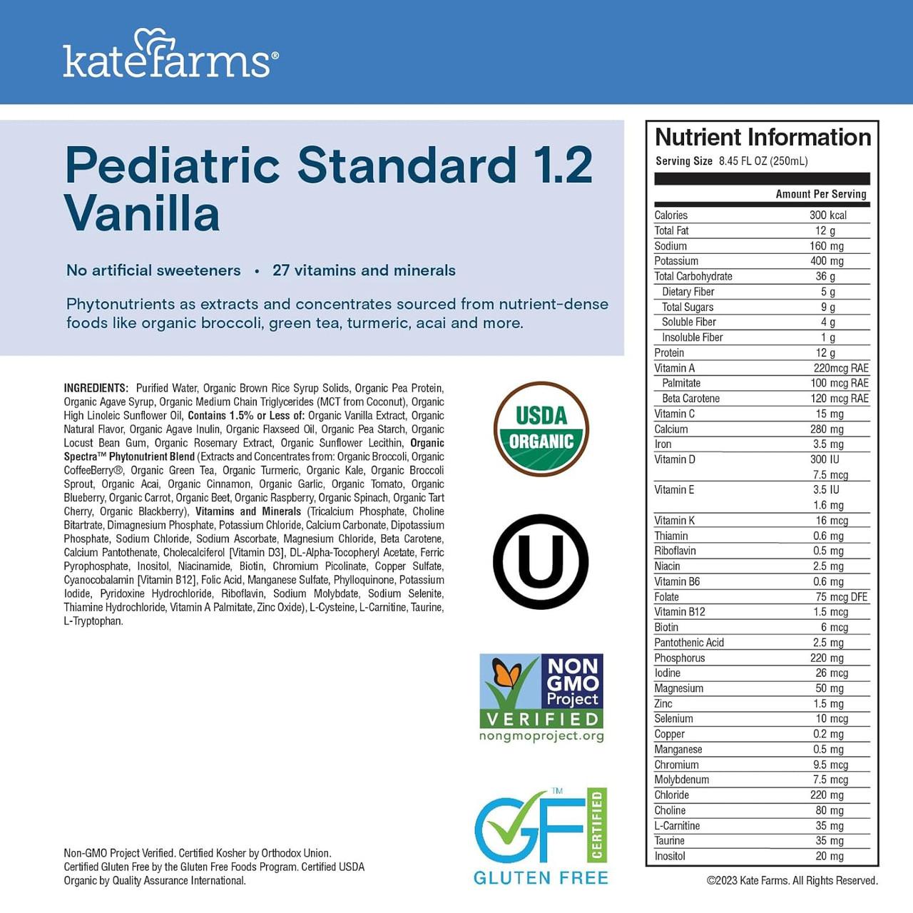 Kate Farms Pediatric Standard Formula 1.2, Vanilla