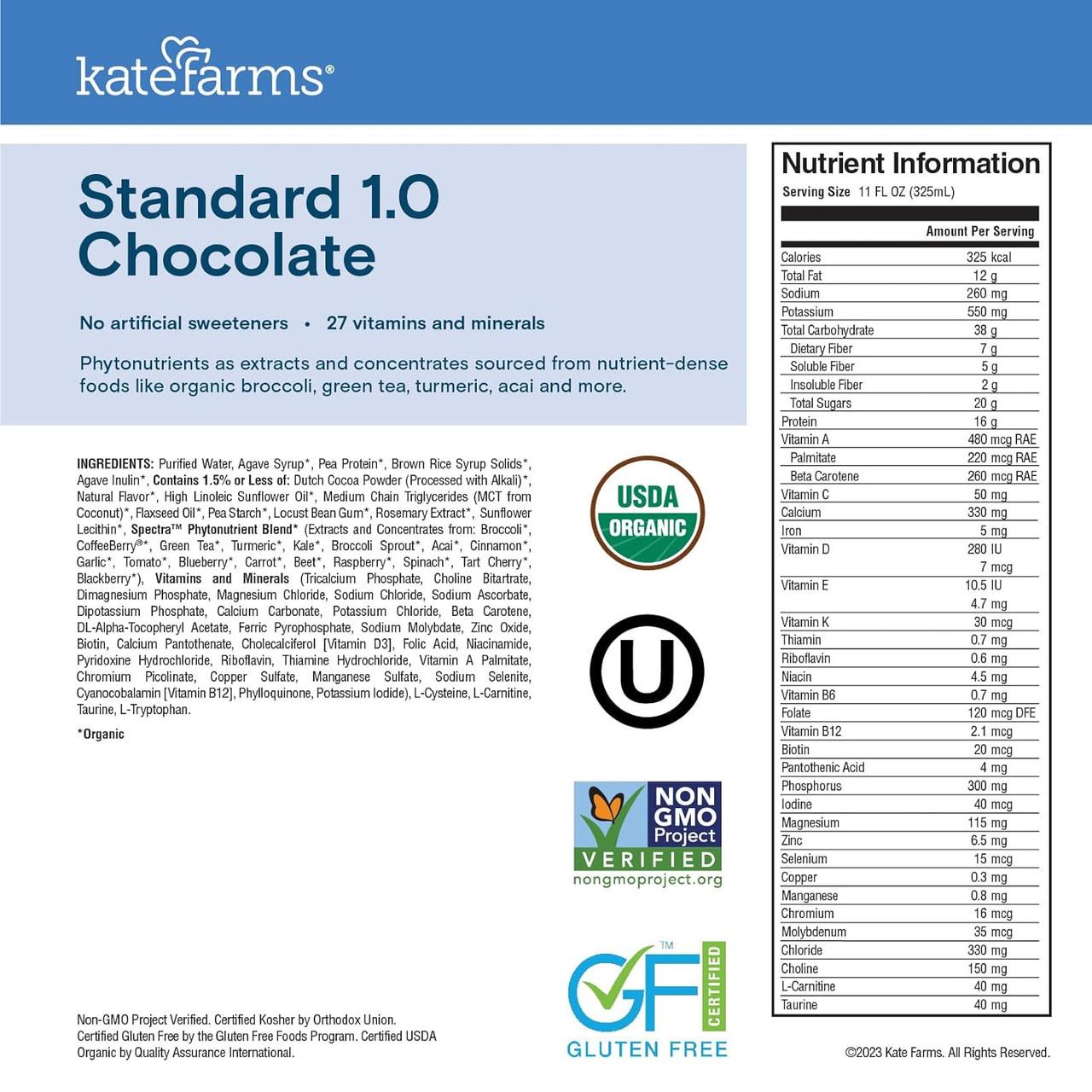 Kate Farms Standard Formula 1.0, Chocolate