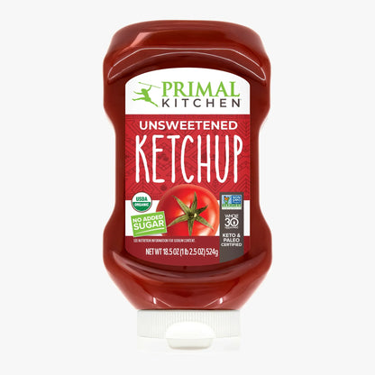 Primal Kitchen Unsweetened Ketchup, 6-Pack (18.5 Fl Oz per Bottle)