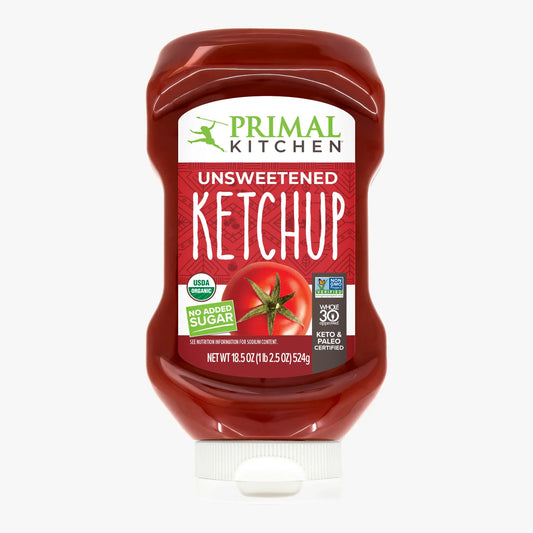 Primal Kitchen Unsweetened Ketchup, 6-Pack (18.5 Fl Oz per Bottle)