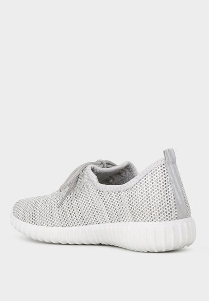 Knitted Black Walking Sneakers