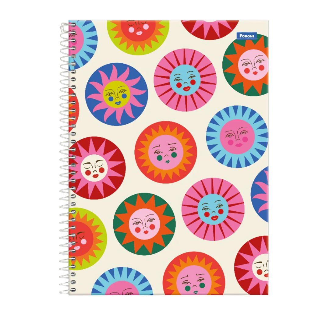 Spiral Notebook (Sunburst Pattern, 8.5″×11″, 80 hojas)