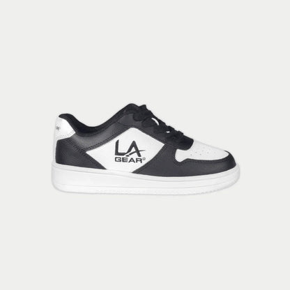 LA Gear Kids Edge Lowtop | Black x White Logo
