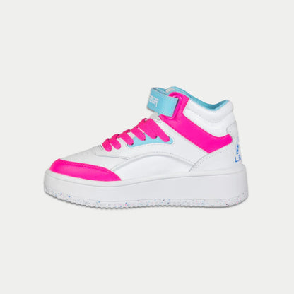 LA Gear Kids Flame Hightop | White x Pink x Blue