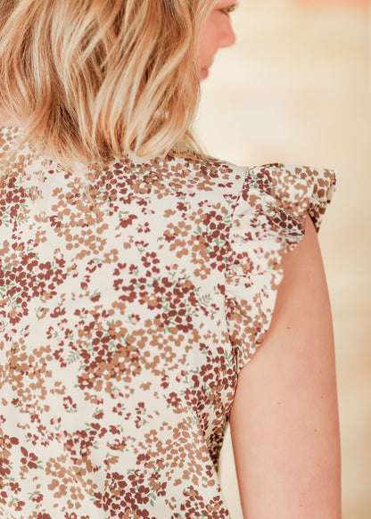 Leanne Ruffle Cap Sleeve Top