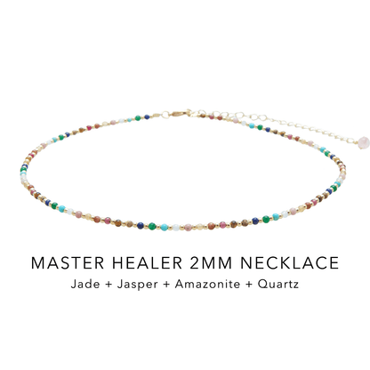 Master Healer 2mm + Dewdrop Necklace Stack