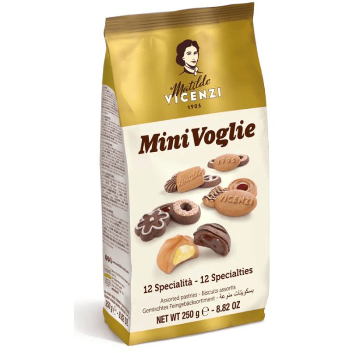 Vicenzi - Minivoglie Cookies Pastries, 8.82 oz (Pack of 10) - Italian Cookie Selection