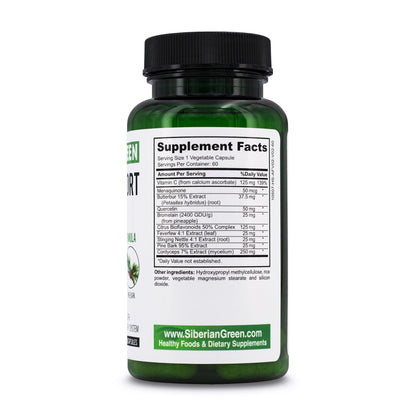 Herbal Lung Support – Quercetin, Pine Bark, Citrus Bioflavonoids | 60 Capsules by Siberian Green